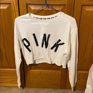 PINK cropped crewneck